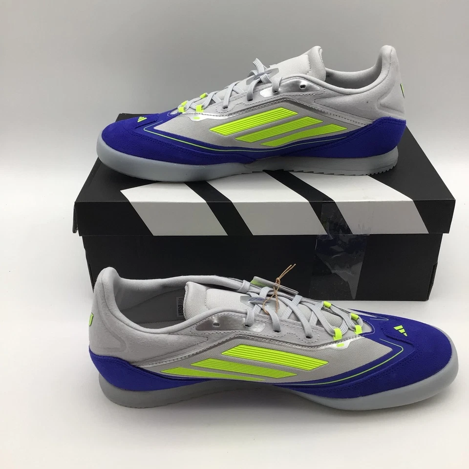 Tênis de futebol Adidas F50 Freestyle Messi indoor azul amarelo JH8830 masculino 11.5 novo - Imagem 2 de 4