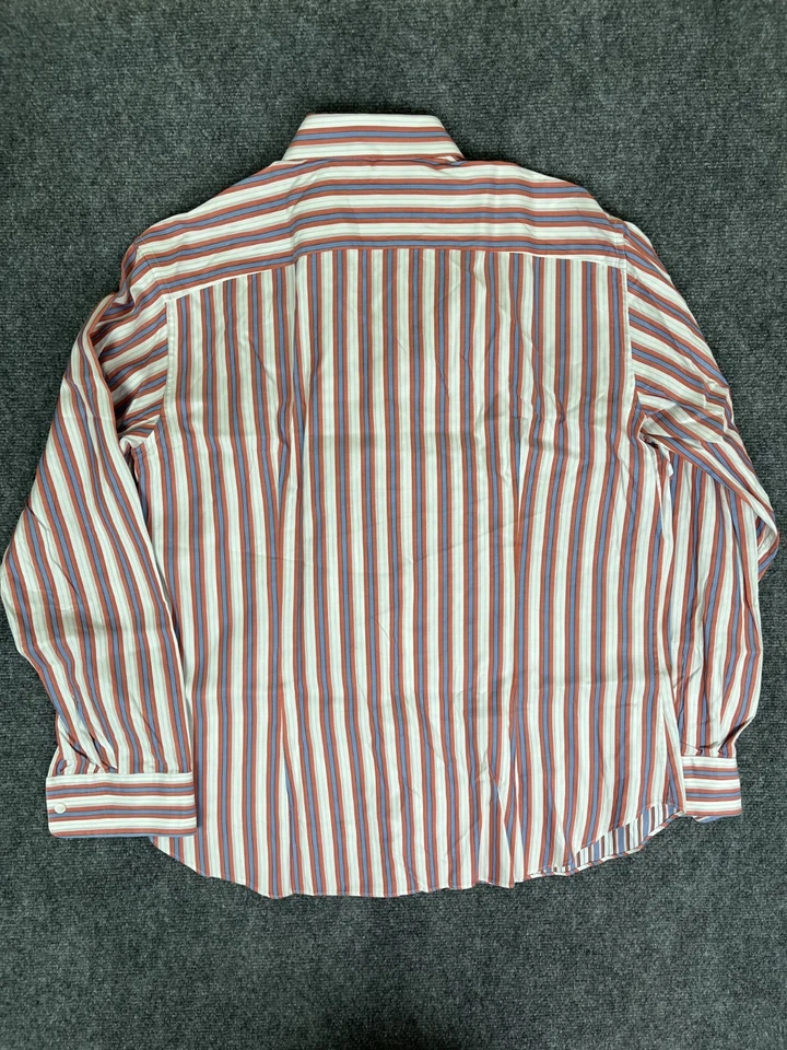 Camisa Salvatore Ferragamo Para Hombre Multicolor Manga Larga Rayas Abotonada Talla XXL Foto 4 de 4