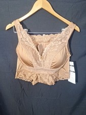 Rhonda Shear Women's Pin-Up Bra And High Waisted Panty Set Nude Size Med
