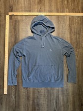 Polo Ralph Lauren Men  s Hoodie Sweatshirt Gray Pullover Medium Classic Pony Logo