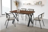 Garnitur Esszimmer Tisch Essecke Esstisch Holztisch StüHle 5Tlg Braun