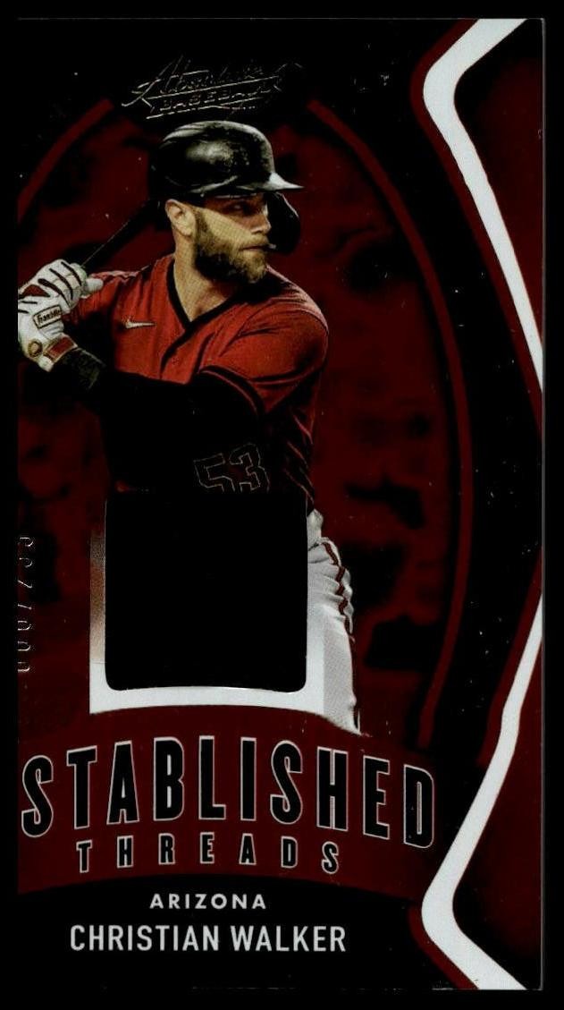 2022 Panini Absolute #ET-CW Christian Walker Established Threads #/299 SN,MEM
