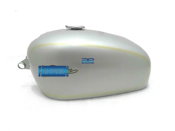 Benzintank Silber Lackiert Mit Goldener Umrandung FüR Velocette Thruxton Aes-image
