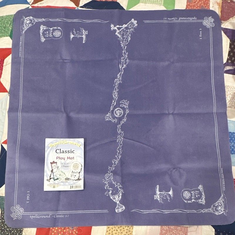 Khalsa Brain Games SpellGround Classic CCG 2-Player Playmat 26x26 Purple/White