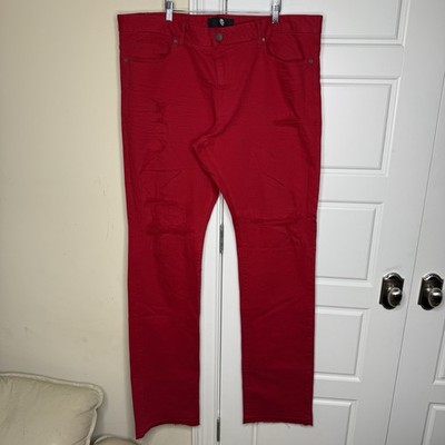 Jordan Craig Martin Stacked Jeans Men s 45/42 Red Tribeca Twill Pants Distressed