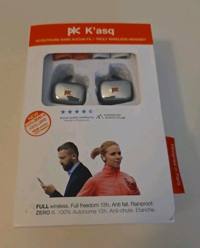 Pkparis K'ASQ - Fully Wireless Bluetooth Earbuds (Cordfree Fitness Sport) - Grey