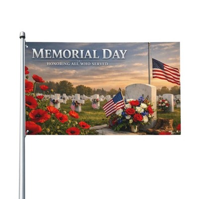 Memorial Day Flag 3x5 Ft Outdoor Memorial Day Flags Party Garden Yard Banner ...