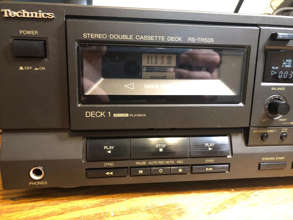 Vintage Technics RS-TR535 HX-PRO Double Stereo Cassette Deck Dual Record Dubbing - Image 2 of 4