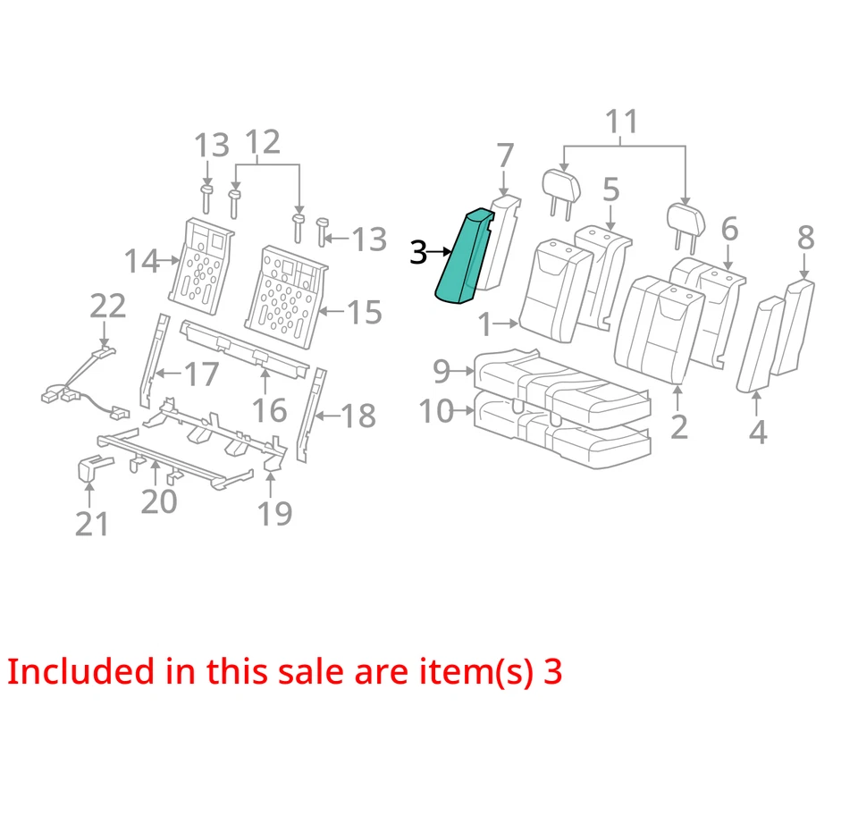 Chevrolet Saturn Malibu Aura 2007-2012 cubierta asiento R BK SI 15773552 - NUEVO OEM Foto 2 de 3
