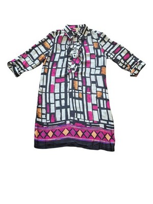 Vintage Jonathan Martin Dress Polyester Geometric Pattern Size 16