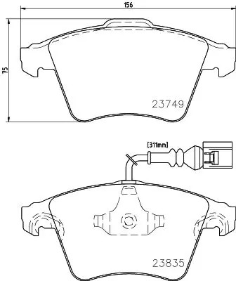 Brake pads 8DB 355 011-621 HELLA for VW TOUAREG