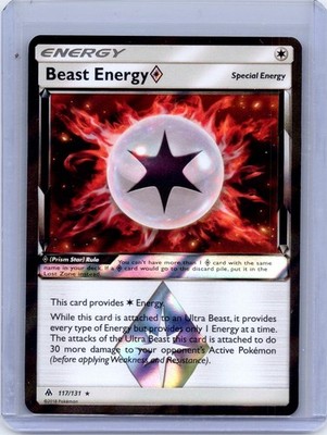 Beast Energy   117/131 Prism Star Rare Forbidden Light Pokemon Holo Near Mint