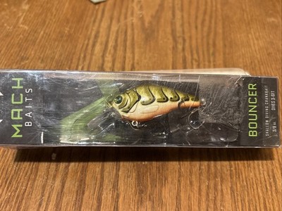 Mach Baits, Bouncer Crank, 3-6ft Depth, Green Crawdaddy Fishing Crank Bait!  