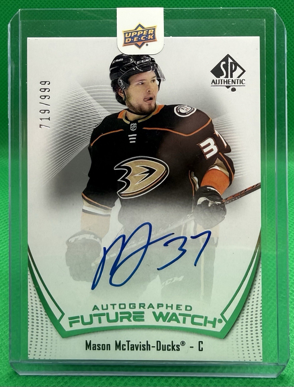 2021-22 SP Authentic MASON MCTAVISH Future Watch Auto /999 DUCKS