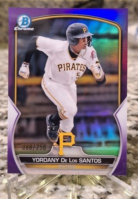 2023 Bowman Chrome Prospects Yordani De Los Santos #BCP-121 Purple Refrac /250