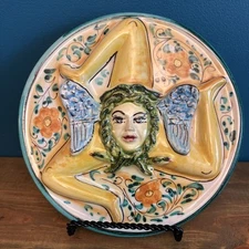 Vtg Three Corner Island 3 Legged Symbol Of Sicily Italy ~ S. Stefanos Pottery