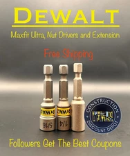 DEWALT MaxFit Magnetic Bit Holder Extension 1/4" and 5/16" Nut Driver