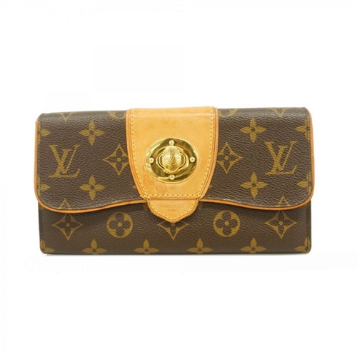 Louis Vuitton Monogram Portefeuille Boesie Long Wallet Brown Women Authentic