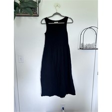 Madewell Black 100% Cotton Knit Tank Midi Dress Size XS