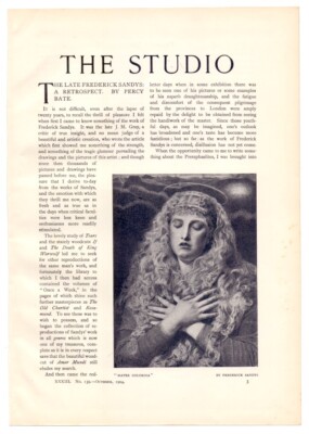 1904 Frederick Sandys Retrospect by Percy Bate louisa Adele Mater Dolorosa