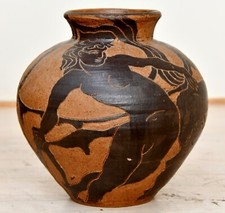 1960s Ceramic Handmade Etched ANCIENT GREEK S...