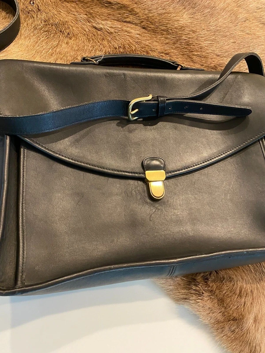 RARE Vintage Coach Morgan Briefcase with Brass Touch Lock Closure