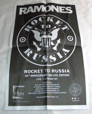The Ramones 23'' X 14'' 40th Anniversary Rocket to Russia Cd Lp Promo Music Poster
