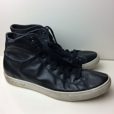 mens black leather high tops