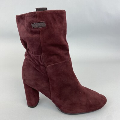 Clarks Grace Cara burgunderrot Wildleder Stiefeletten zum Überziehen lässig Bootie Stiefel Größe UK5