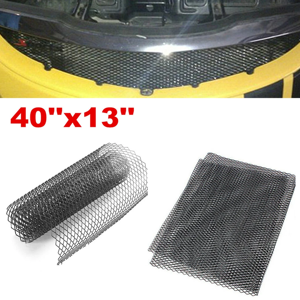 Cubierta de rejilla de malla de aluminio para parachoques de automóvil capó ventilación rombo rejilla red 40x13 pulgadas Foto 3 de 4