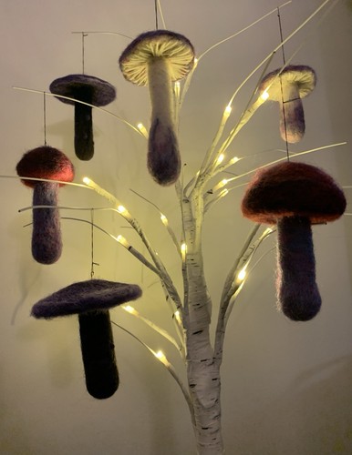 Mushroom Toadstool Decoration Handmade Needle Felted Spooky Halloween Gift Home - Picture 4 of 8