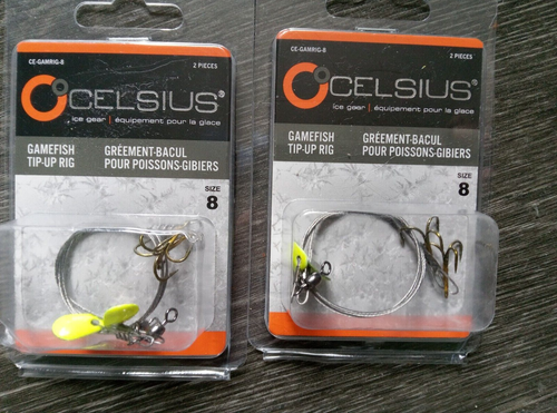 2 Celsius Gamefish Size 8 Tip Up Rig 8 Rig High-Strength Wire 8 Total Rig
