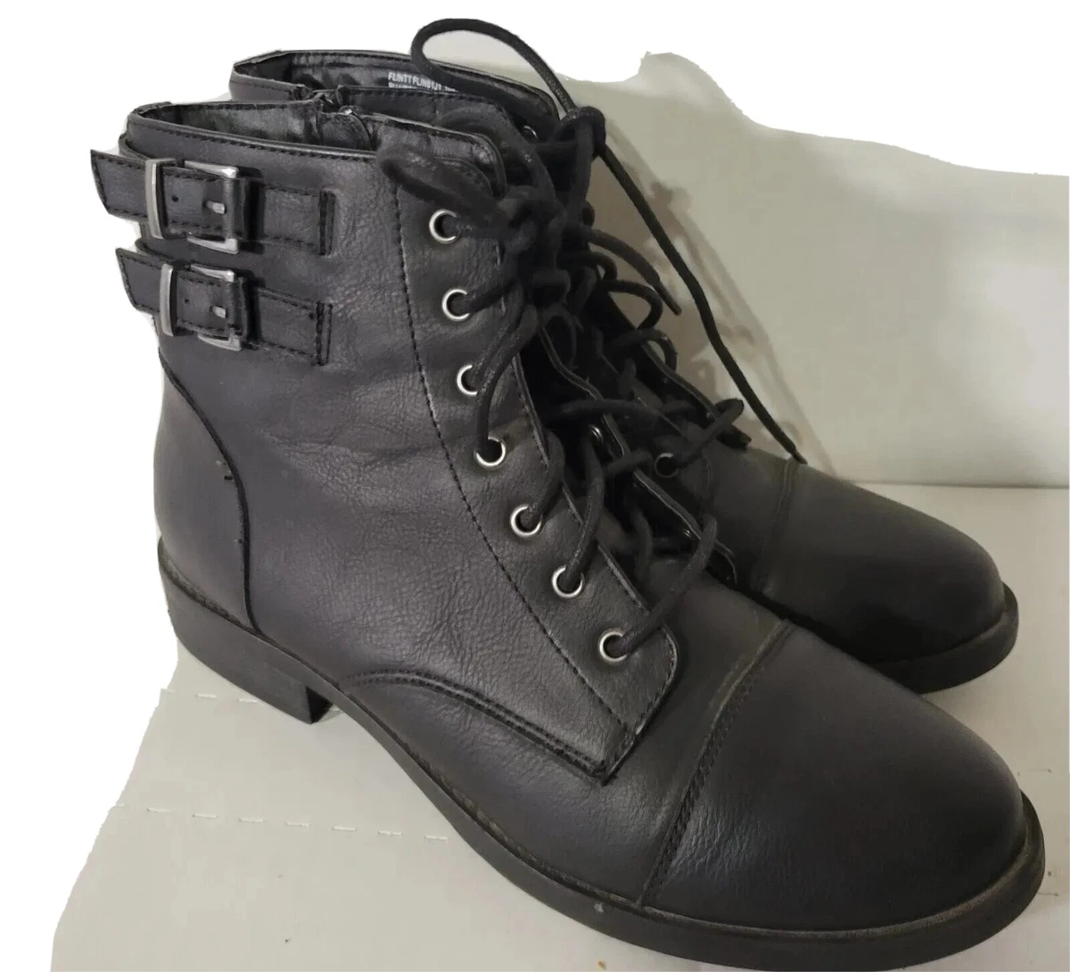 Madden Girl Flint Combat Boots Ankle high lace up Bootie zipper