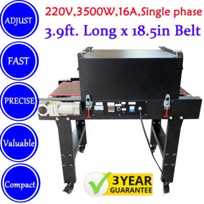 220V 3500W T-shirt Conveyor Tunnel Dryer Screen DTF Printing Dryer 470 x 720mm