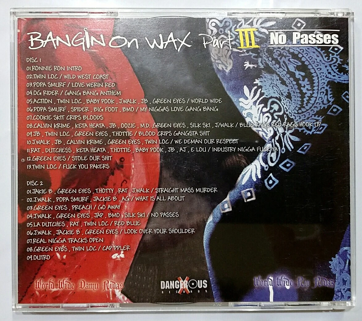 (CD) Bloods & Crips – Bangin On Wax Part III, Original Press. Excellent, Rare.