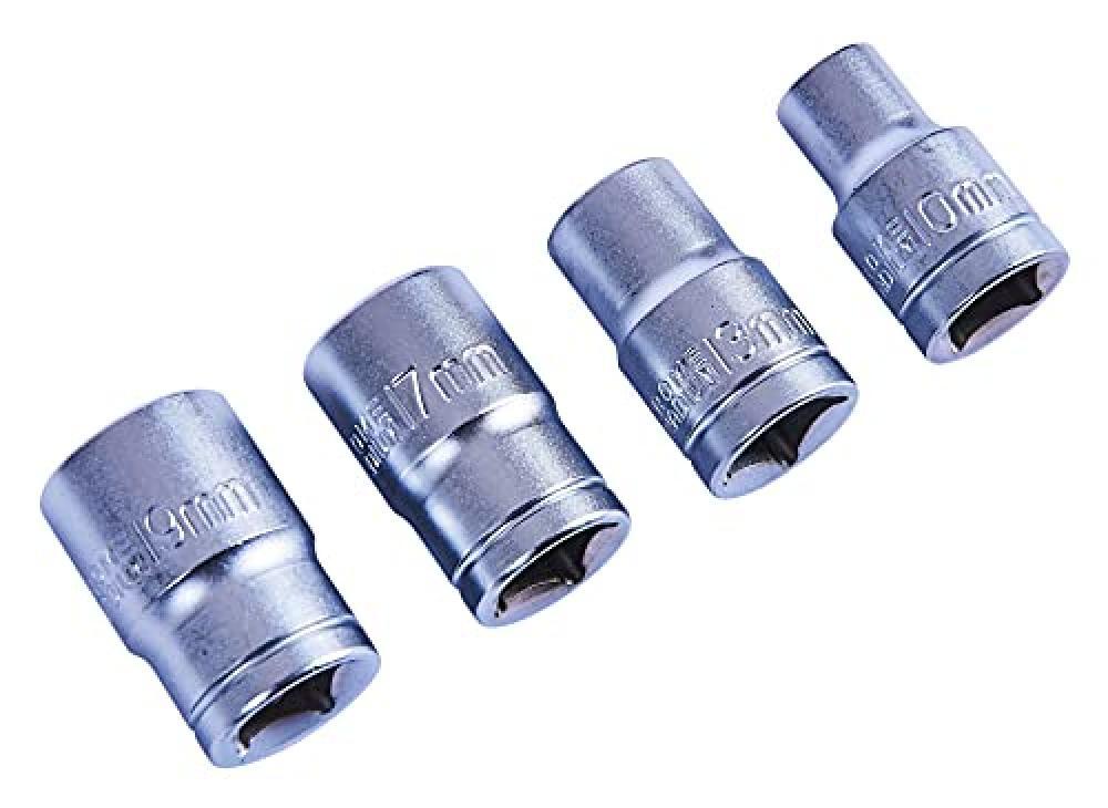 (TG. 1/2-Inch) Am-Tech - Set composto da 4 chiavi a bussola da 10/13/17/19 mm in