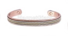 Braided Solid Copper Magnetic Bangle Bracelet Cuff Gold  Silver twisted BG22CSG