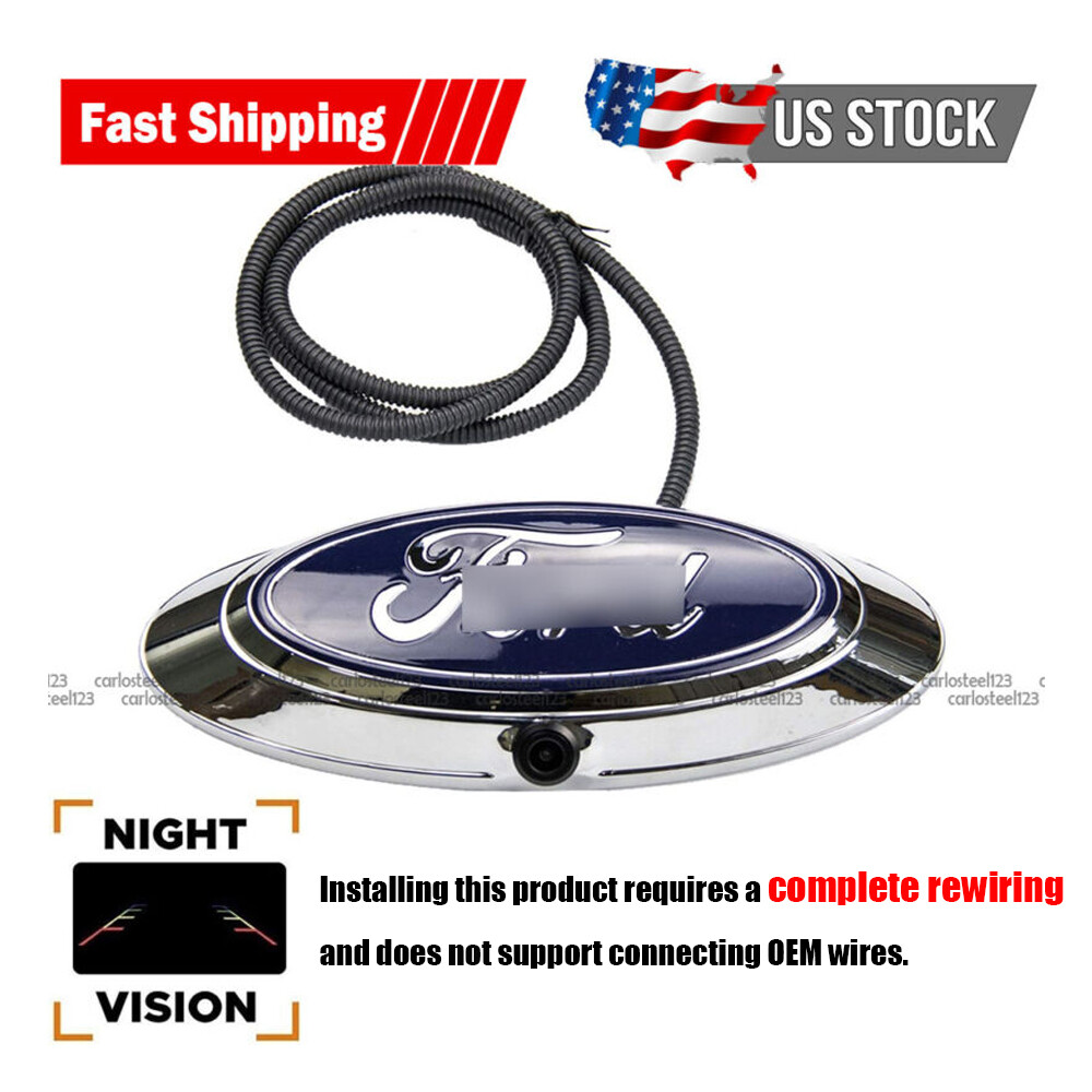 Tailgate Emblem Oval & Back Up Camera Kit for 2009-2016 Ford F150 F250 F350