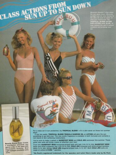 Young Women Bikini Bathing Suit 1980's 8" X 10.75" Magazine Page Ad STP10 b