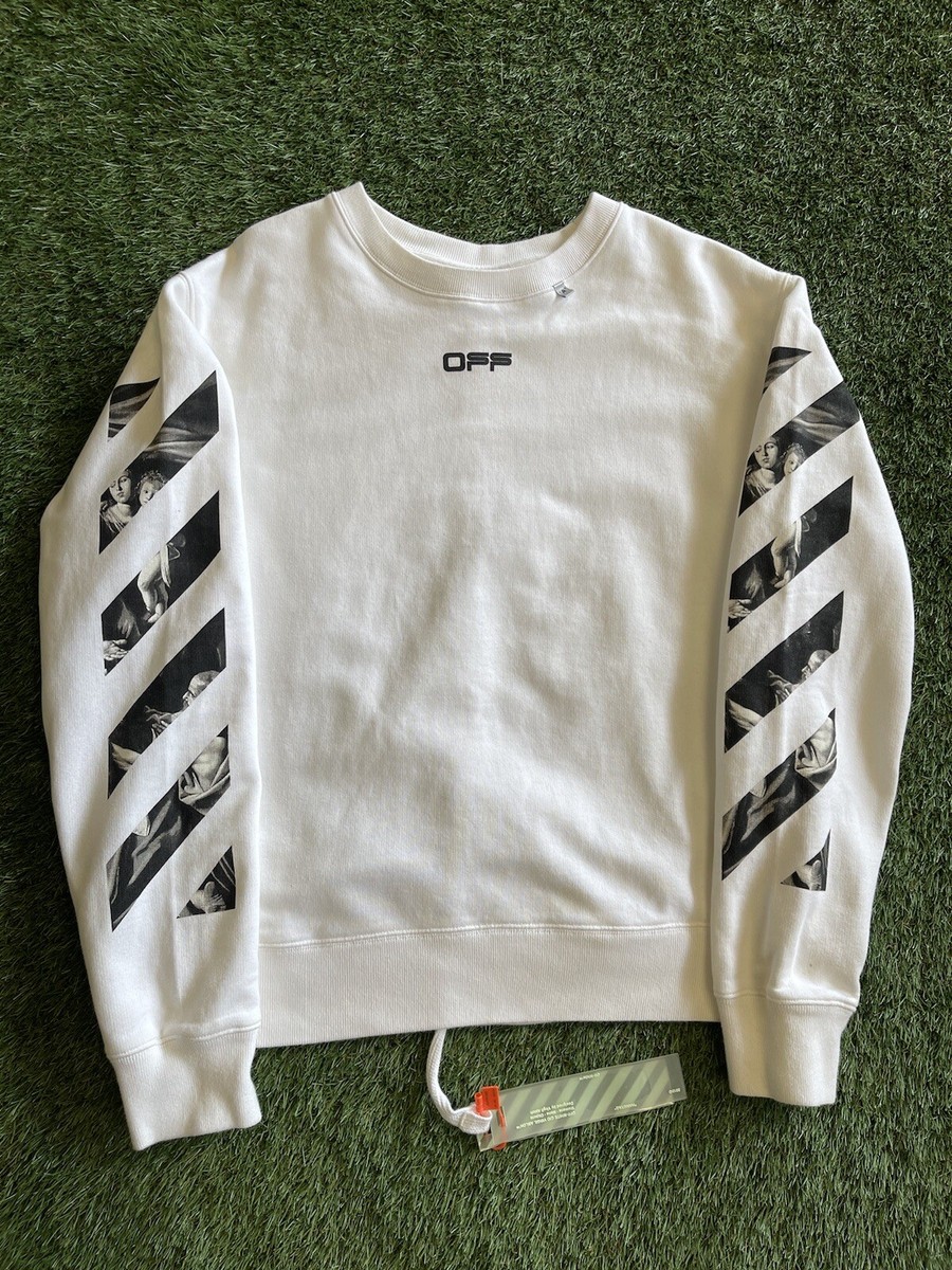Size L - OFF-WHITE Caravaggio Square Graphic Sweatshirt White