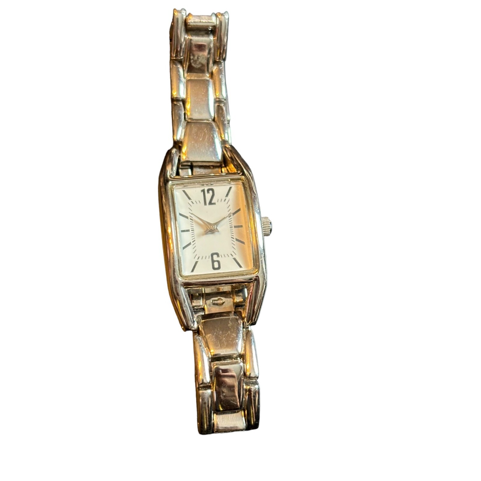 Women's Silver Rectangular Analog Watch With Link… - image 2