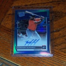 YORDAN ALVAREZ 2020 DONRUSS OPTIC RATED ROOKIE RC AUTO CAROLINA BLUE 15/35