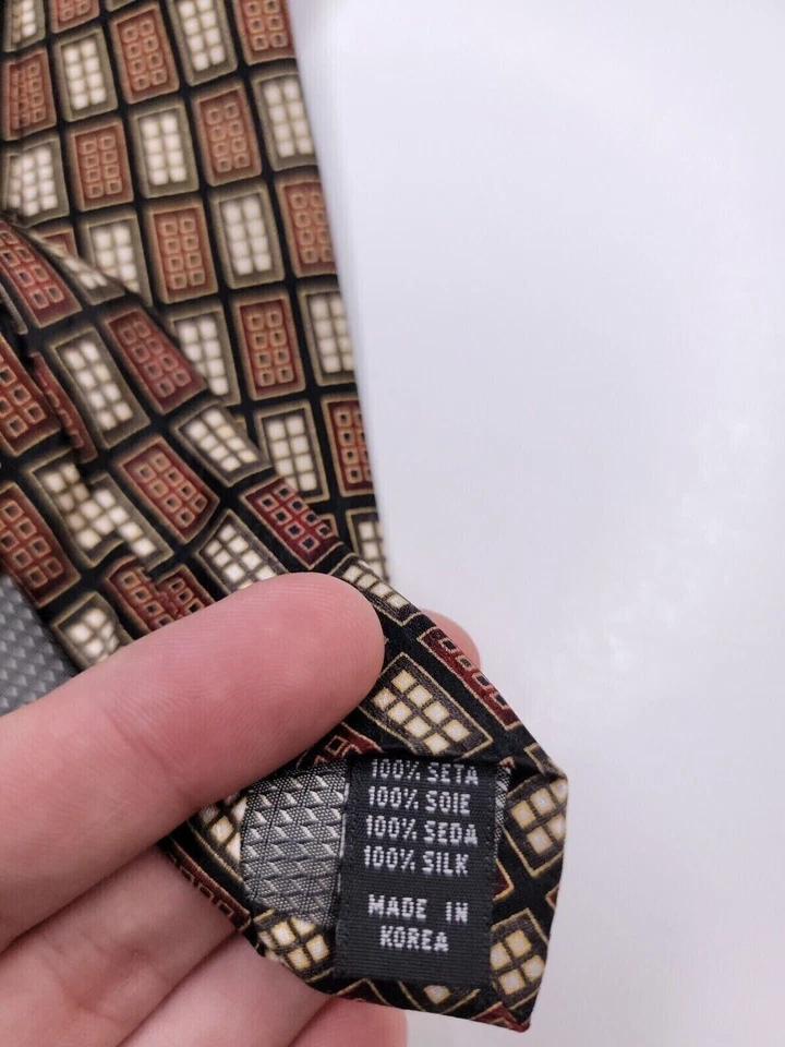 Corbata formal Franco Di Napoli para hombre 56"Lx4"W granate/marrón Foto 4 de 4