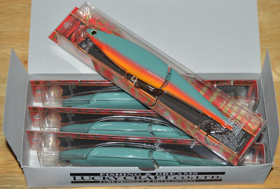 box of 4 lures lucky craft ll pointer 180 ss slow sinking 7'' parrot shad jointed