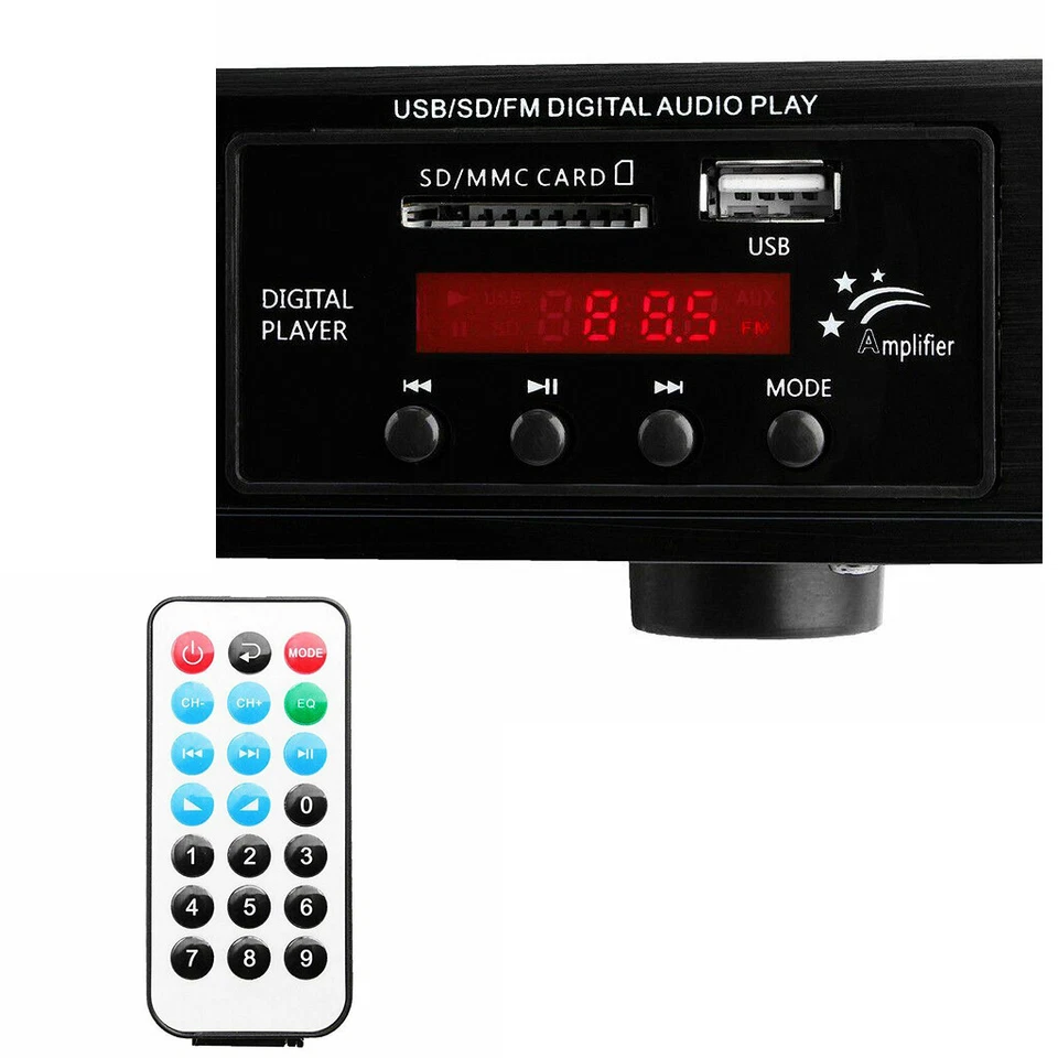 2000W Verstärker Stereo Amplifier HIFI Digital Bluetooth FM USB Vollverstärker - Bild 2 von 4