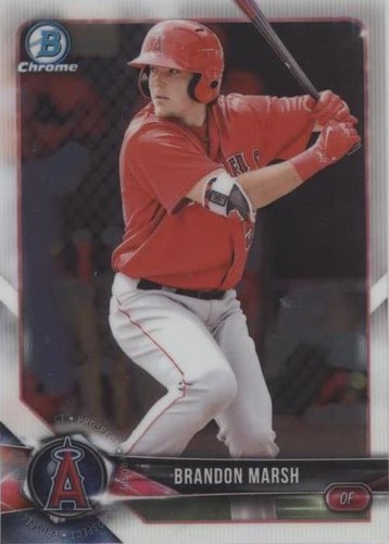 BRANDON MARSH SIGNED 2018 BOWMAN CHROME TOP 100 BASEBALL CARD AUTO