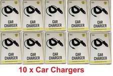 Job Lot of 10 X High Quality Kit Micro USB Car Chargers 1.5m Coiled Cable 12/24V