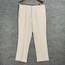 VINTAGE 70s Polyester Slacks Pants Size 37x28 Beige Gingham Plaid Leisure Disco