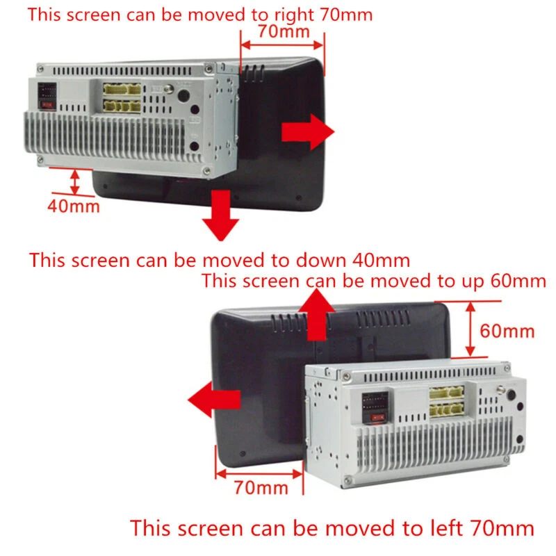 10.1'' Rotatable Touch Screen 2Din Car Stereo Radio Player Gps Wifi Android 9.1 — 第 4/4 张图片