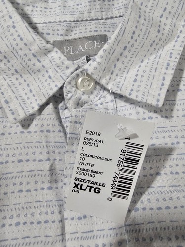 Children's Place Shirt Boys Size XL 14 White Button Up NWT - Picture 4 of 11